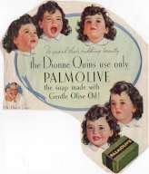 Vintage Palmolive Soap Advertisement Featuring the Dionne Quintuplets (c. late 1930s)
