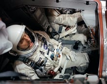 (GEMINI-TITAN [GT]-6 PREFLIGHT ACTIVITY) (PILOT INSIDE SPACECRAFT) - ASTRONAUT THOMAS P.…