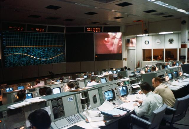 APOLLO XIII CREW - MISSION OPERATIONS CONTROL ROOM (MOCR) - APOLLO XII - LUNAR EXTRAVEHIC…
