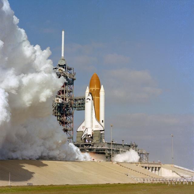 View of the Flight Readiness Firing (FRF) of the Challengers engines