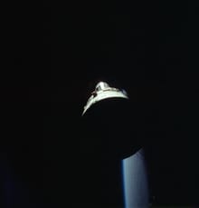 View of the Gemini 6 and Gemini 7 rendezvous