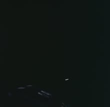 Agena Target Docking vehicle seen from Gemini 8 spacecraft