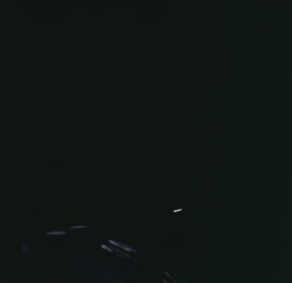 Agena Target Docking vehicle seen from Gemini 8 spacecraft