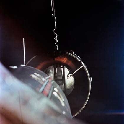 Agena Target Docking vehicle seen from Gemini 8 spacecraft