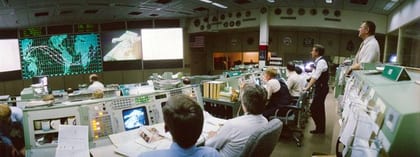 Mission Operations Control Room (MOCR) - STS-6 Mission - JSC