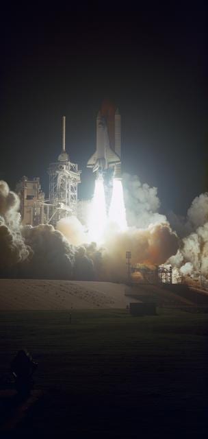 Launch of Space Shuttle Endeavour on mission STS-61